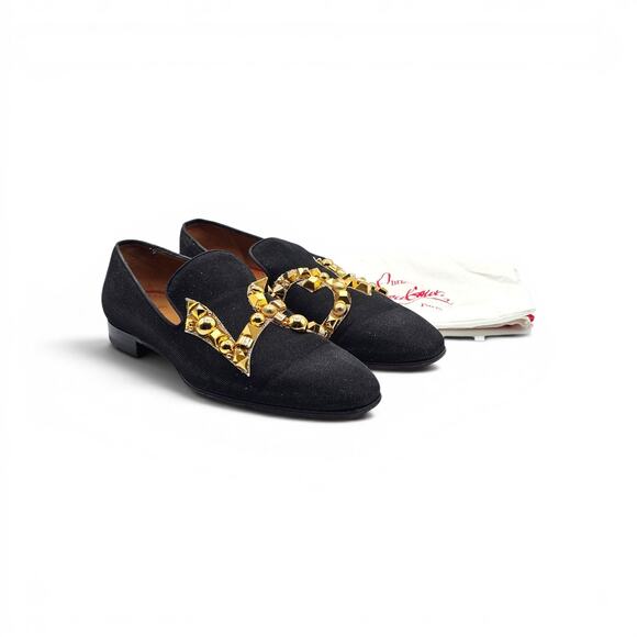 Christian Louboutin Love Met Men\'s Lurex Loafers Black Embellished EU 43 US 10 main image 7